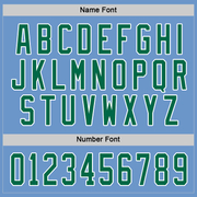 Custom Light Blue Kelly Green-White Hockey Jersey