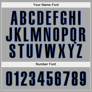 Custom Stitched Gray Black-Blue Sports Pullover Sweatshirt Hoodie