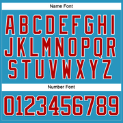 Custom Panther Blue Red-White Hockey Lace Neck Jersey