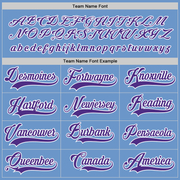 Custom Light Blue Purple-White Hockey Jersey