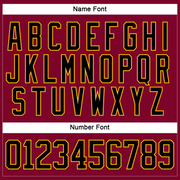 Custom Maroon Black-Gold Hockey Jersey