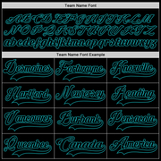 Custom Black Teal Hockey Lace Neck Jersey