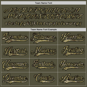 Custom Olive Camo-Old Gold Salute To Service Hockey Jersey