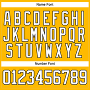 Custom Gold White-Black Hockey Lace Neck Jersey