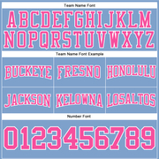 Custom Stitched Light Blue Pink-White Football Pullover Sweatshirt Hoodie