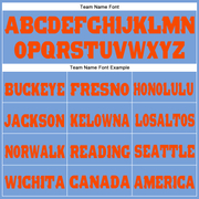 Custom Light Blue Orange Fleece Jogger Sweatpants