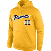 Custom Stitched Gold Navy-White Sports Pullover Sweatshirt Hoodie