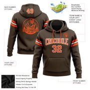Custom Stitched Brown Orange-White Football Pullover Sweatshirt Hoodie