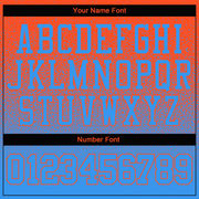 Custom Stitched Orange Powder Blue Fade Fashion Sports Pullover Sweatshirt Hoodie