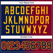 Custom Stitched Navy Maroon-Gold Gradient Fashion Sports Pullover Sweatshirt Hoodie