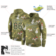 Custom Stitched Olive Olive-White Christmas 3D Sports Pullover Sweatshirt Salute To Service Hoodie
