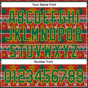 Custom Stitched Red Kelly Green-Gold 3D Christmas Sports Pullover Sweatshirt Hoodie