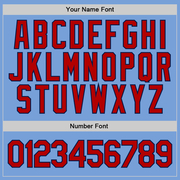 Custom Stitched Light Blue Red-Navy Sports Pullover Sweatshirt Hoodie