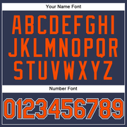 Custom Stitched Navy Orange-White Sports Pullover Sweatshirt Hoodie