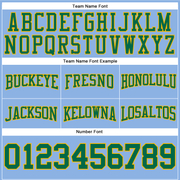 Custom Stitched Light Blue Kelly Green-Gold Football Pullover Sweatshirt Hoodie