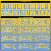 Custom Stitched Gold Light Blue Fade Fashion Sports Pullover Sweatshirt Hoodie