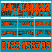 Custom Stitched Teal Orange-Black Football Pullover Sweatshirt Hoodie