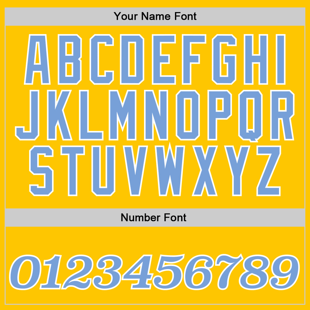 Custom Stitched Gold Light Blue-White Sports Pullover Sweatshirt Hoodie