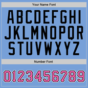 Custom Stitched Light Blue Pink-Black Sports Pullover Sweatshirt Hoodie