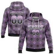 Custom Stitched Light Purple Black-White 3D Pattern Design Geometric Gradient Square Shapes Sports Pullover Sweatshirt Hoodie
