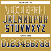 Custom Stitched Old Gold Navy-White Fade Fashion Arrow Sports Pullover Sweatshirt Hoodie