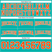 Custom Stitched Aqua Orange-White Football Pullover Sweatshirt Hoodie