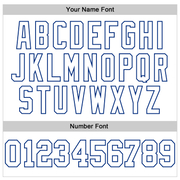 Custom Stitched White Royal 3D Pattern Design Gradient Square Shape Sports Pullover Sweatshirt Hoodie