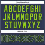 Custom Stitched Navy Neon Green Sports Pullover Sweatshirt Hoodie