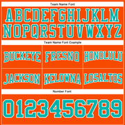 Custom Stitched Orange Aqua-White Football Pullover Sweatshirt Hoodie