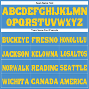 Custom Powder Blue Gold Fleece Jogger Sweatpants