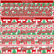 Custom Stitched White Red-Kelly Green Christmas 3D Sports Pullover Sweatshirt Hoodie