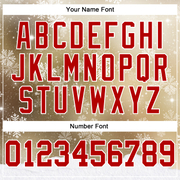 Custom Stitched Old Gold Red-White Christmas Snowflakes 3D Sports Pullover Sweatshirt Hoodie