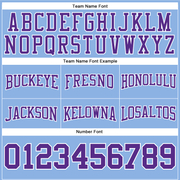 Custom Stitched Light Blue Purple-White Football Pullover Sweatshirt Hoodie