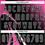 Custom Black Pink-White Lines And Dots Sublimation Volleyball Uniform Jersey