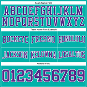 Custom Stitched Aqua Purple-White Football Pullover Sweatshirt Hoodie