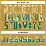 Custom Stitched Old Gold Kelly Green-White Fade Fashion Arrow Sports Pullover Sweatshirt Hoodie