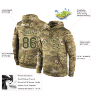 Custom Stitched Camo Olive-Cream Sports Pullover Sweatshirt Salute To Service Hoodie