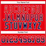 Custom Stitched Fire Red Navy-White Fade Fashion Arrow Sports Pullover Sweatshirt Hoodie