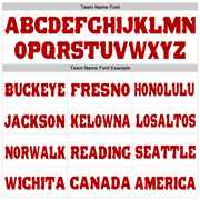 Custom White Red Fleece Jogger Sweatpants