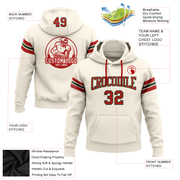 Custom Stitched Cream Red-Green Football Pullover Sweatshirt Hoodie