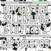 Custom Stitched Graffiti Pattern White-Black 3D Panda Sports Pullover Sweatshirt Hoodie