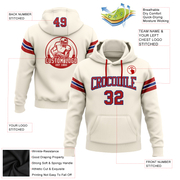 Custom Stitched Cream Red-Royal Football Pullover Sweatshirt Hoodie