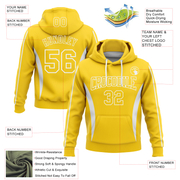 Custom Stitched Gold White 3D Pattern Design Color Blocking Stripe Sports Pullover Sweatshirt Hoodie