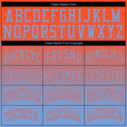 Custom Stitched Orange Light Blue Fade Fashion Sports Pullover Sweatshirt Hoodie