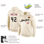 Custom Stitched Cream Black-Crimson Sports Pullover Sweatshirt Hoodie
