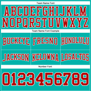 Custom Stitched Aqua Red-White Football Pullover Sweatshirt Hoodie