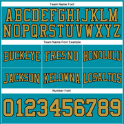 Custom Stitched Teal Old Gold-Black Football Pullover Sweatshirt Hoodie