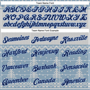 Custom Stitched White Navy-Light Blue 3D Christmas Sports Pullover Sweatshirt Hoodie