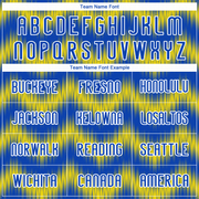 Custom Thunder Blue Gold-White Zigzag Sublimation Volleyball Uniform Jersey