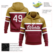 Custom Stitched Crimson White-Old Gold Line Sports Pullover Sweatshirt Hoodie